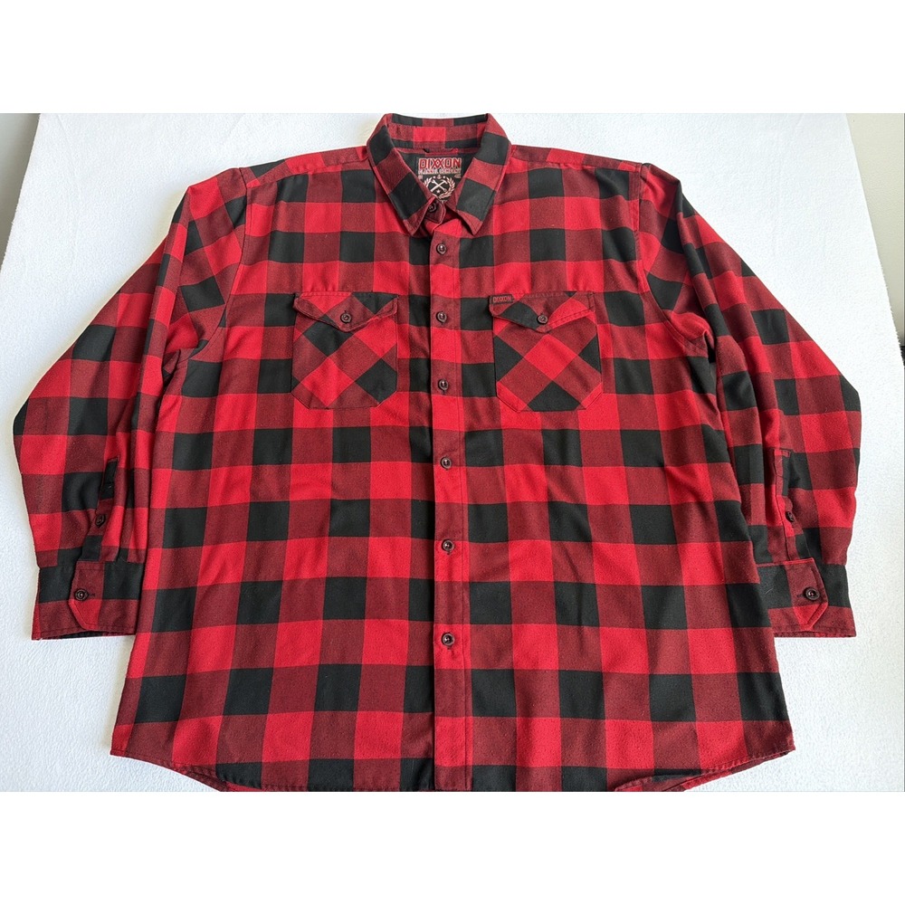 Dixxon RedRum Flannel Shirt Mens 4XL Red Black Buffalo Plaid Button Front